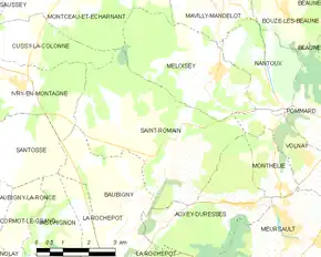 Poziția localității Saint-Romain