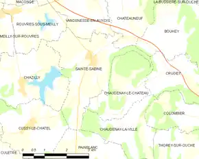 Poziția localității Sainte-Sabine