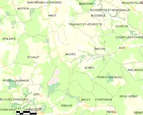 Poziția localității Salives