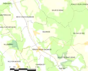 Poziția localității Salmaise