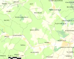 Poziția localității Saulx-le-Duc