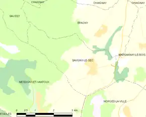 Poziția localității Savigny-le-Sec