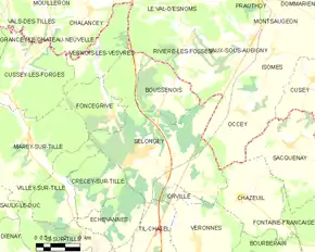 Poziția localității Selongey