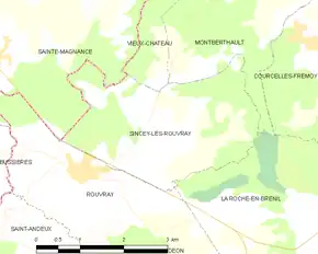 Poziția localității Sincey-lès-Rouvray