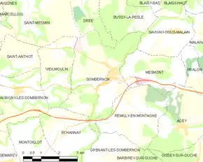 Poziția localității Sombernon