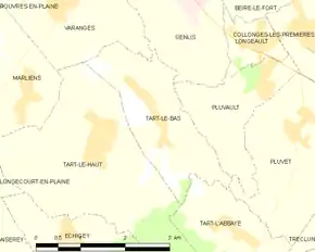 Poziția localității Tart-le-Bas