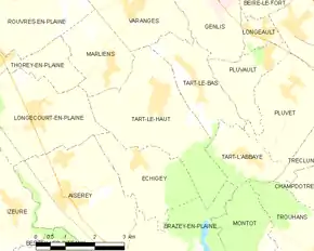 Poziția localității Tart-le-Haut