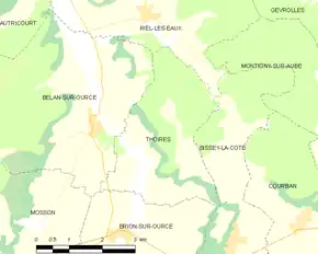 Poziția localității Thoires