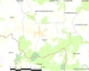 Poziția localității Thury