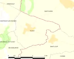 Poziția localității Tichey
