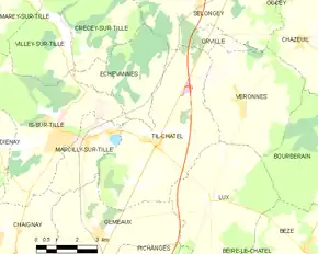 Poziția localității Til-Châtel