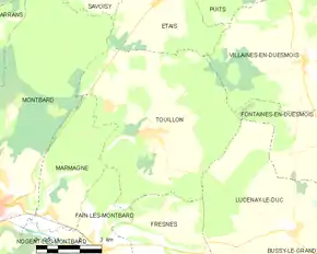 Poziția localității Touillon