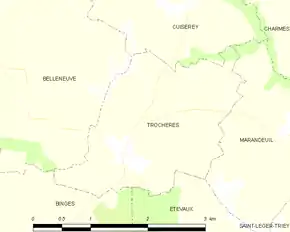 Poziția localității Trochères