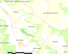 Poziția localității Trouhaut