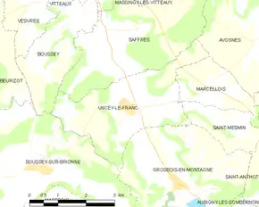 Poziția localității Uncey-le-Franc