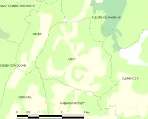 Poziția localității Urcy