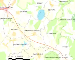 Poziția localității Vandenesse-en-Auxois
