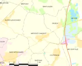 Poziția localității Varois-et-Chaignot
