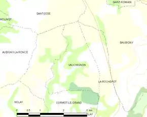 Poziția localității Vauchignon