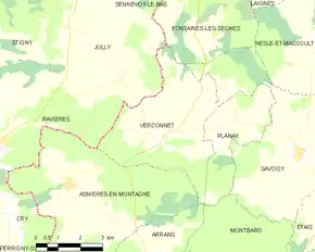 Poziția localității Verdonnet
