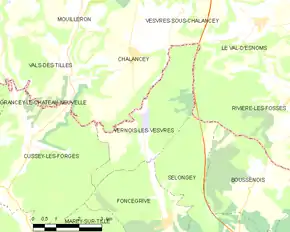 Poziția localității Vernois-lès-Vesvres