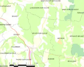 Poziția localității Veuvey-sur-Ouche