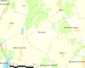 Poziția localității Viévigne