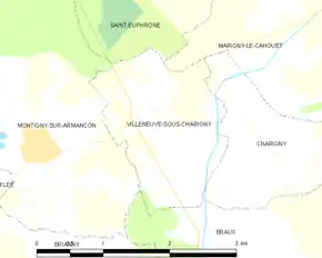 Poziția localității Villeneuve-sous-Charigny