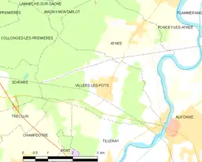 Poziția localității Villers-les-Pots