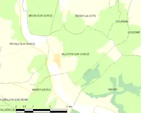 Poziția localității Villotte-sur-Ource