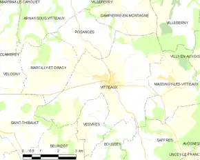 Poziția localității Vitteaux