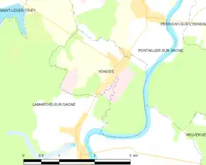 Poziția localității Vonges
