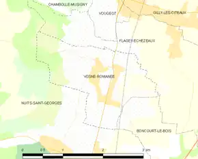Poziția localității Vosne-Romanée