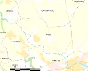 Poziția localității Andel