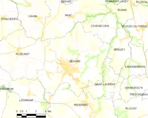 Poziția localității Bégard