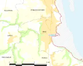 Poziția localității Binic