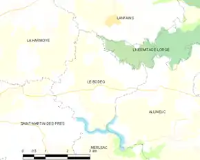 Poziția localității Le Bodéo