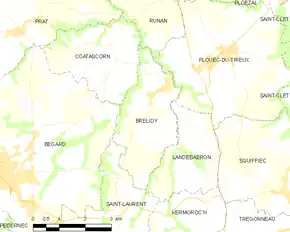 Poziția localității Brélidy