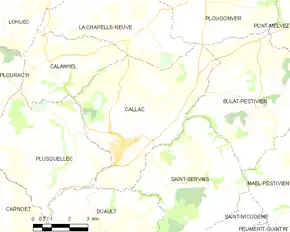 Poziția localității Callac