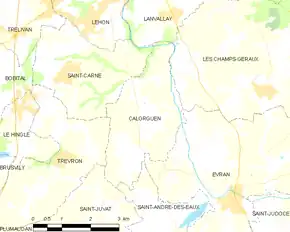 Poziția localității Calorguen