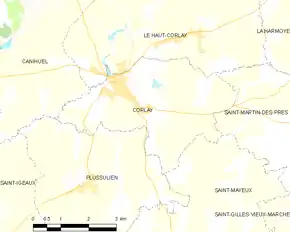 Poziția localității Corlay