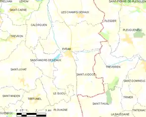 Poziția localității Évran