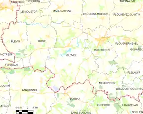 Poziția localității Glomel