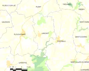 Poziția localității Langast