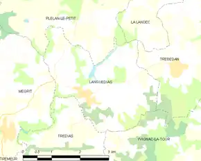 Poziția localității Languédias