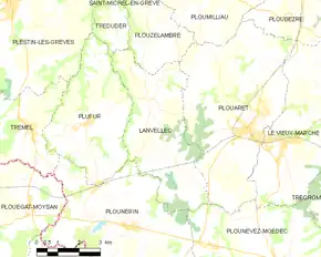 Poziția localității Lanvellec
