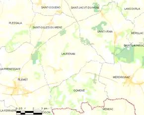 Poziția localității Laurenan