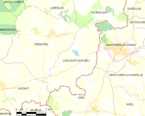 Poziția localității Loscouët-sur-Meu