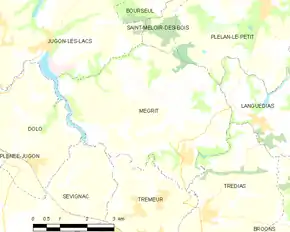 Poziția localității Mégrit