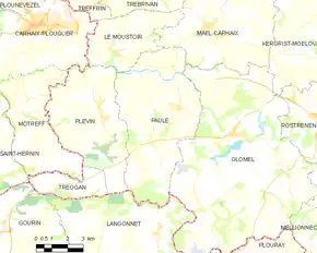 Poziția localității Paule